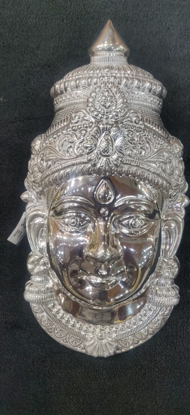 Lakshmi mukhavada, plain silver